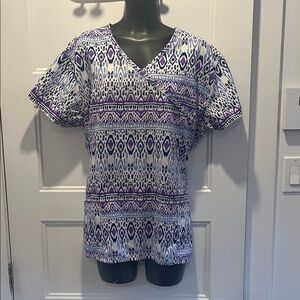 Women's Purple nursery V-Neck Top